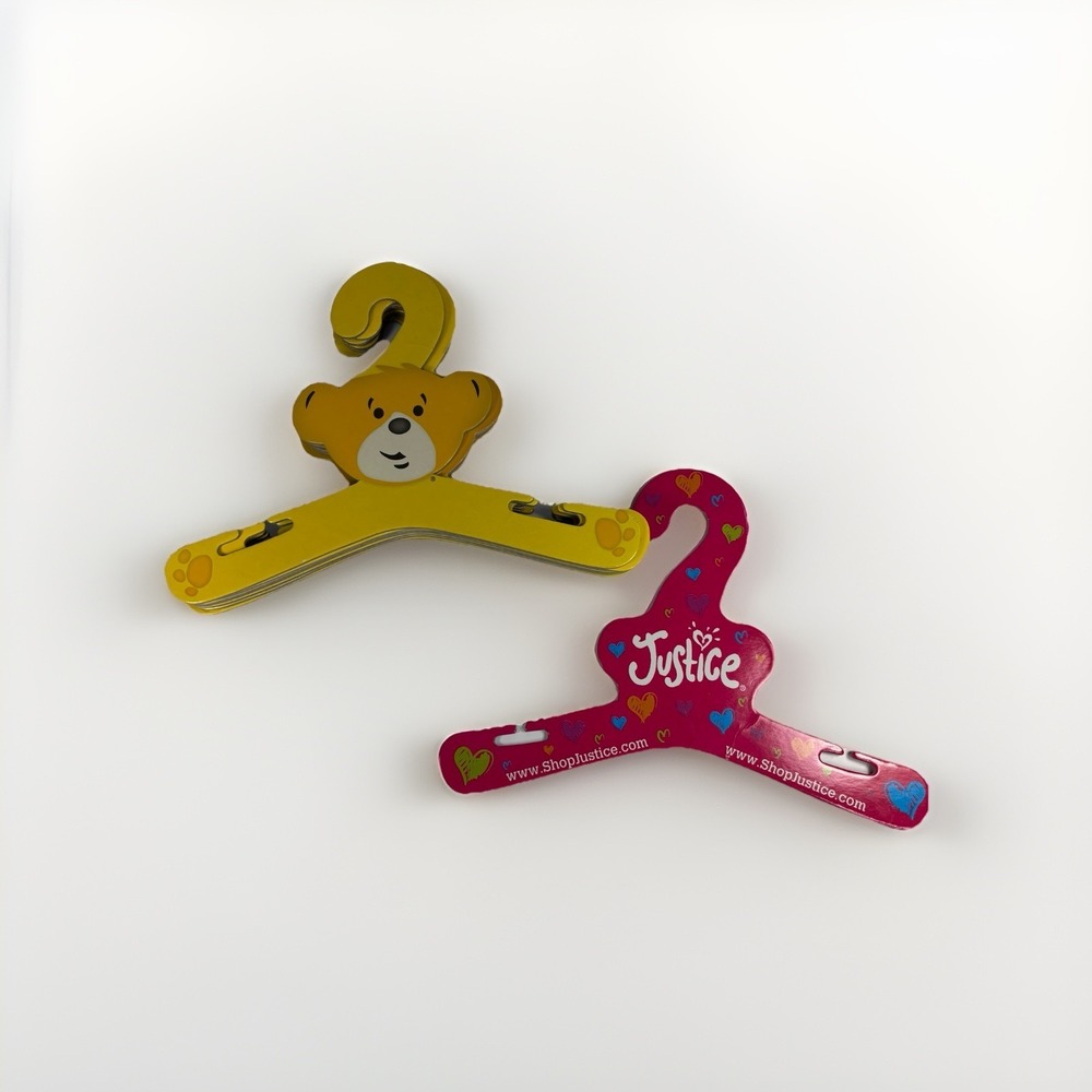 Build A‎ Bear 8 Hangers Yellow Blue Pluse Pink Justice